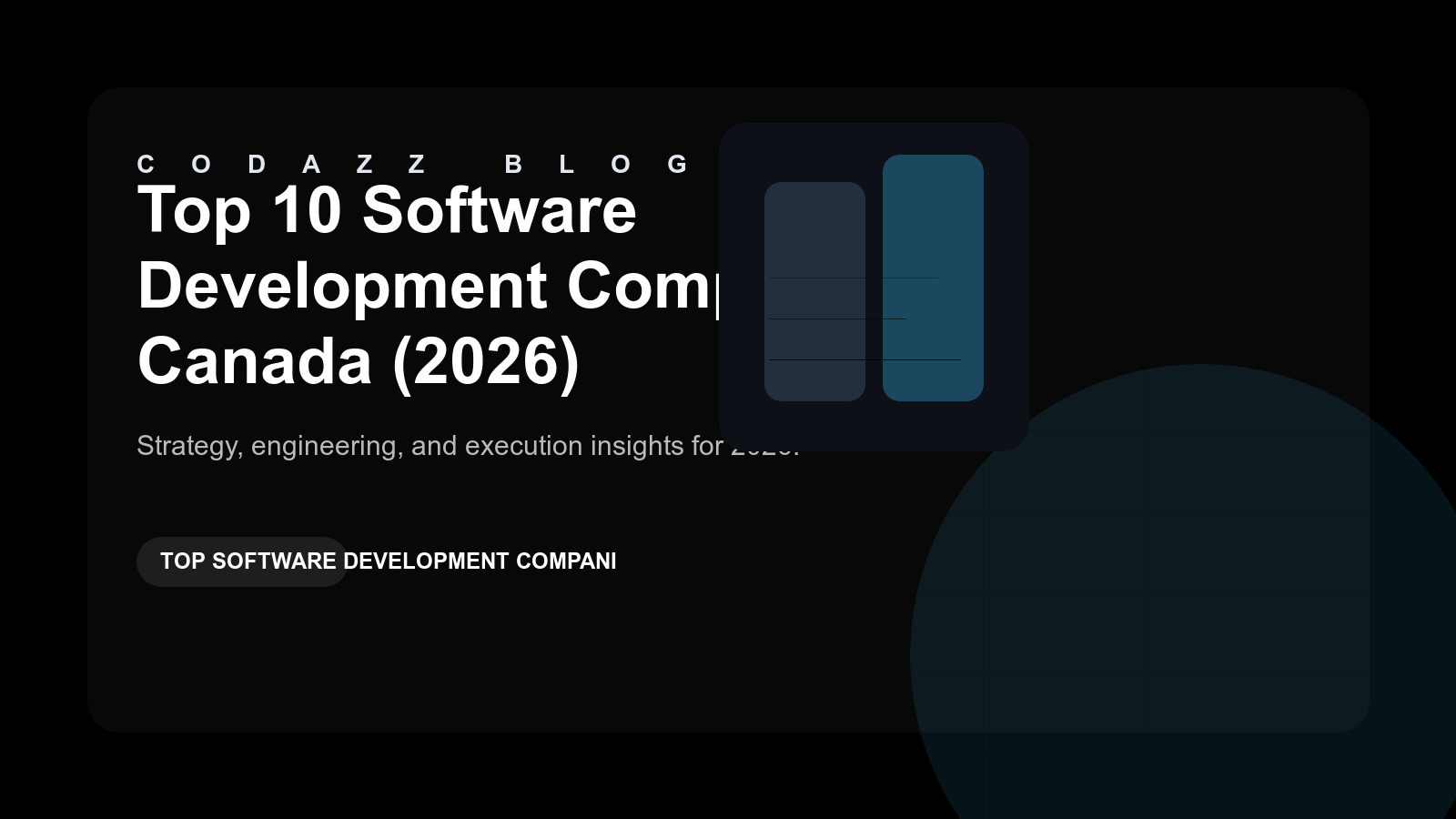 Top software development companies in Canada 2026